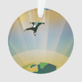 Retro Space Poster - die Schwerkraft einer Super E Ornament (Vorderseite)