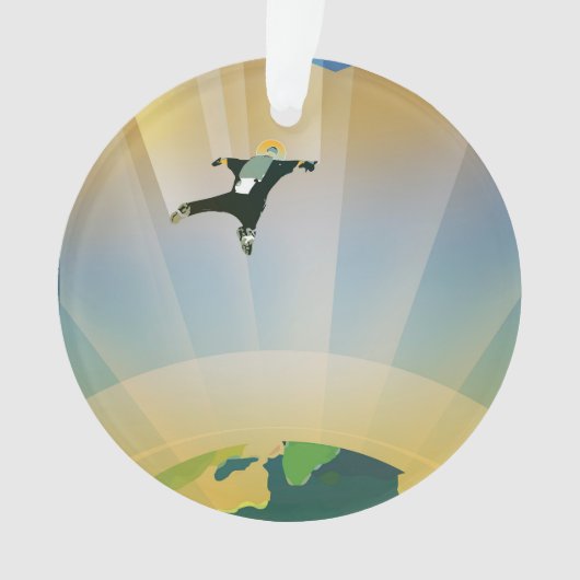 Retro Space Poster - die Schwerkraft einer Super E Ornament (Vorderseite)