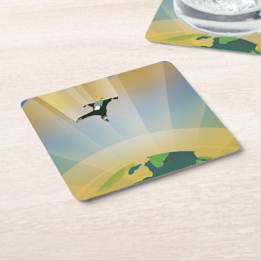 Retro Space Poster - die Schwerkraft einer Super E Rechteckiger Pappuntersetzer (angewinkelt)