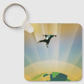 Retro Space Poster - die Schwerkraft einer Super E Schlüsselanhänger (Vorderseite)