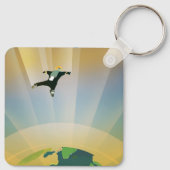 Retro Space Poster - die Schwerkraft einer Super E Schlüsselanhänger (Rückseite)