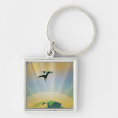 Retro Space Poster - die Schwerkraft einer Super E Schlüsselanhänger (Vorne)