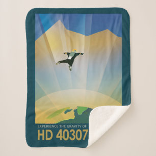 Retro Space Poster - die Schwerkraft einer Super E Sherpadecke