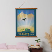 Retro Space Poster - die Schwerkraft einer Super E Wandteppich Mit Holzrahmen (Schlafzimmer)