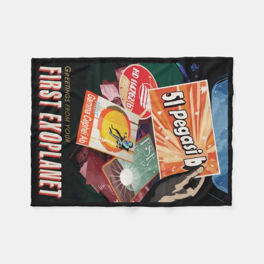 Retro Space Poster-Exoplanet Discovery 51 Pegasi B Fleecedecke (Vorderseite (Horizontal))