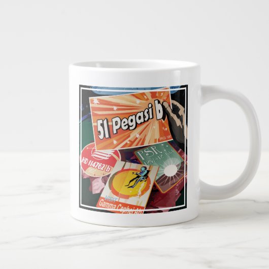 Retro Space Poster-Exoplanet Discovery 51 Pegasi B Jumbo-Tasse (Rechts)