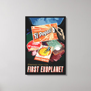 Retro Space Poster-Exoplanet Discovery 51 Pegasi B Leinwanddruck