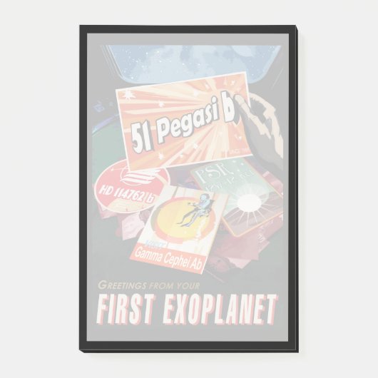 Retro Space Poster-Exoplanet Discovery 51 Pegasi B Post-it Klebezettel (Vorderseite)