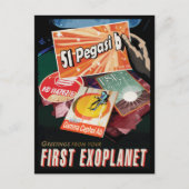 Retro Space Poster-Exoplanet Discovery 51 Pegasi B Postkarte (Vorderseite)