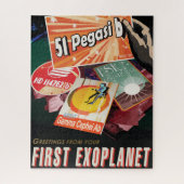 Retro Space Poster-Exoplanet Discovery 51 Pegasi B Puzzle (Vertikal)