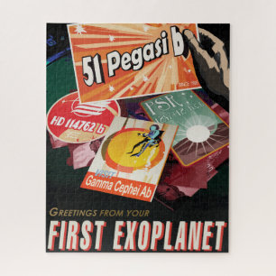 Retro Space Poster-Exoplanet Discovery 51 Pegasi B Puzzle