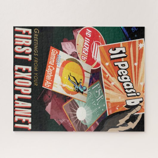 Retro Space Poster-Exoplanet Discovery 51 Pegasi B Puzzle (Horizontal)