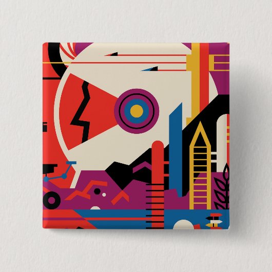 Retro Space Poster - Mars Exploration Program. Button (Vorderseite)