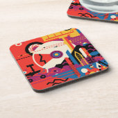 Retro Space Poster - Mars Exploration Program. Getränkeuntersetzer (Linke Seite)