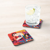 Retro Space Poster - Mars Exploration Program. Getränkeuntersetzer (Rechte Seite)