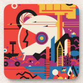 Retro Space Poster - Mars Exploration Program. Getränkeuntersetzer (Vorderseite)