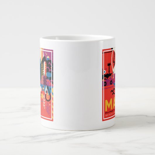 Retro Space Poster - Mars Exploration Program. Jumbo-Tasse (Vorderseite)