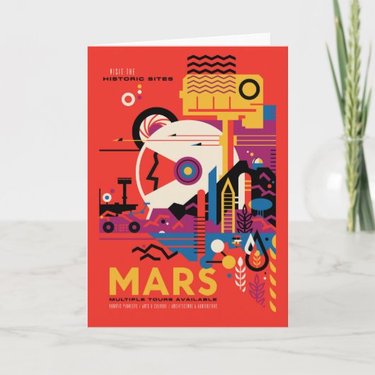 Retro Space Poster - Mars Exploration Program. Karte (Vorderseite)