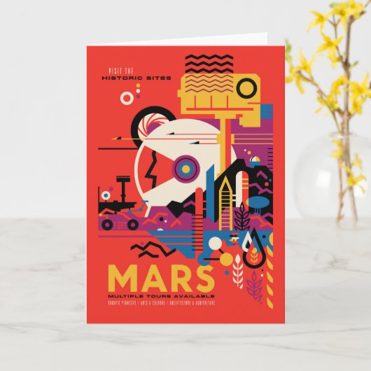 Retro Space Poster - Mars Exploration Program. Karte (Gelbe Blume)