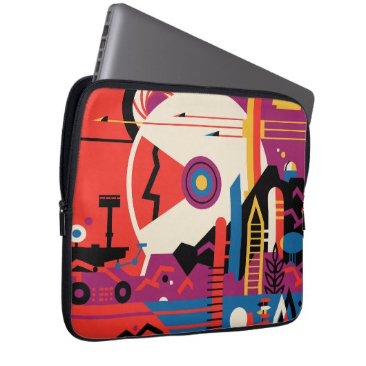 Retro Space Poster - Mars Exploration Program. Laptopschutzhülle (Vorne Rechts)