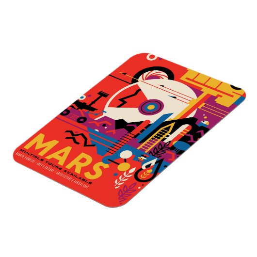 Retro Space Poster - Mars Exploration Program. Magnet (Linke Seite)
