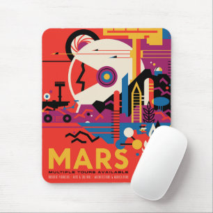 Retro Space Poster - Mars Exploration Program. Mousepad