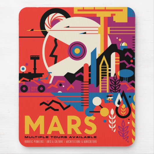 Retro Space Poster - Mars Exploration Program. Mousepad (Vorne)