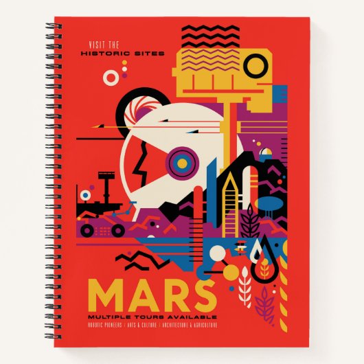 Retro Space Poster - Mars Exploration Program. Notizblock (Vorderseite)