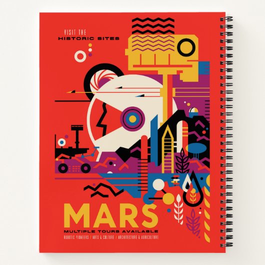 Retro Space Poster - Mars Exploration Program. Notizblock (Rückseite)