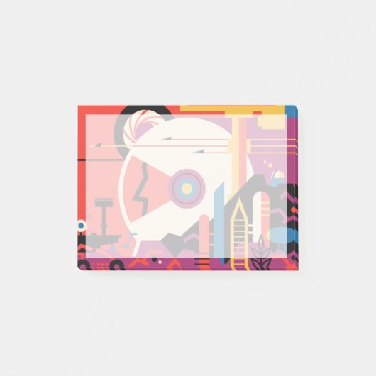 Retro Space Poster - Mars Exploration Program. Post-it Klebezettel (Vorderseite)