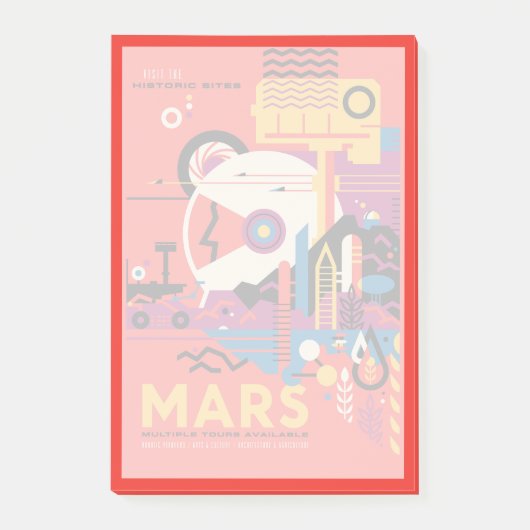 Retro Space Poster - Mars Exploration Program. Post-it Klebezettel (Vorderseite)