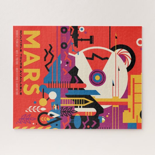 Retro Space Poster - Mars Exploration Program. Puzzle (Horizontal)