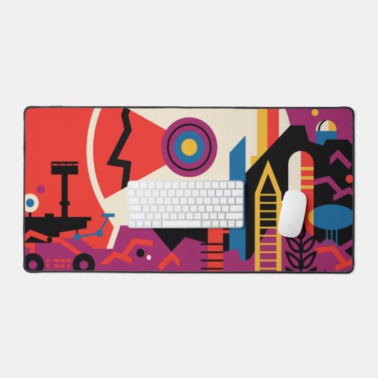 Retro Space Poster - Mars Exploration Program. Schreibtischunterlage (Tastatur & Maus)