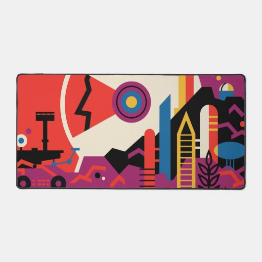 Retro Space Poster - Mars Exploration Program. Schreibtischunterlage (Vorderseite)