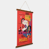 Retro Space Poster - Mars Exploration Program. Wandteppich Mit Holzrahmen (Gewinkelt)