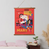 Retro Space Poster - Mars Exploration Program. Wandteppich Mit Holzrahmen (Schlafzimmer)