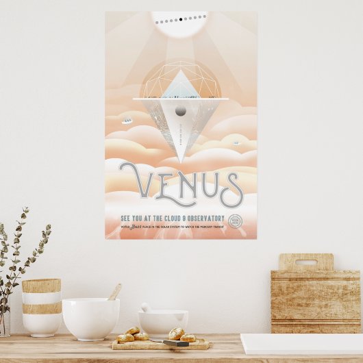Retro Space Poster Observatory im Sonnensystem (Küche)