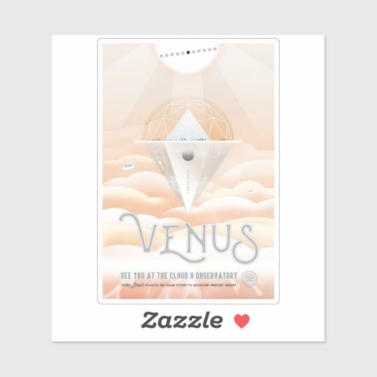 Retro Space Poster Observatory im Sonnensystem Aufkleber (Blatt)