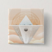 Retro Space Poster Observatory im Sonnensystem Button (Vorderseite)