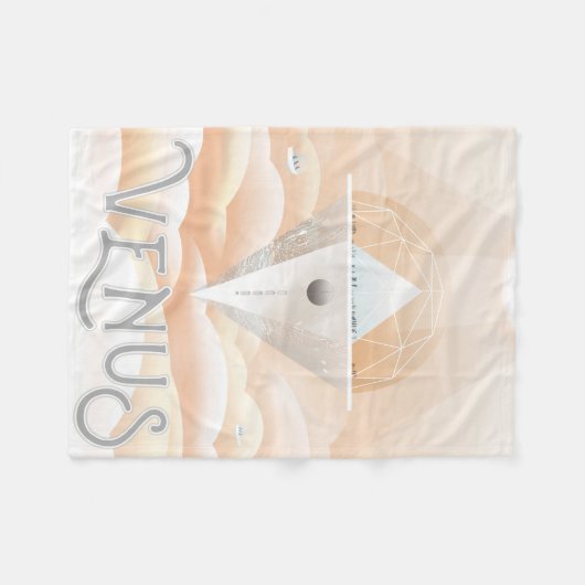 Retro Space Poster Observatory im Sonnensystem Fleecedecke (Vorderseite (Horizontal))