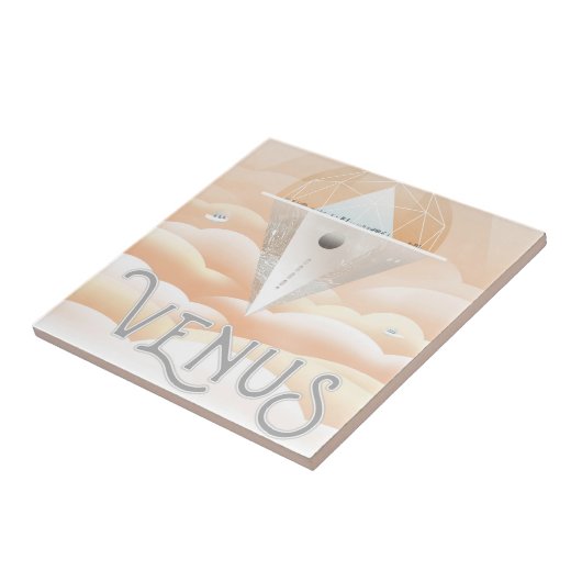 Retro Space Poster Observatory im Sonnensystem Fliese (Seite)