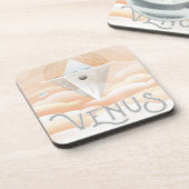 Retro Space Poster Observatory im Sonnensystem Getränkeuntersetzer (Linke Seite)