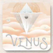 Retro Space Poster Observatory im Sonnensystem Getränkeuntersetzer (Vorderseite)