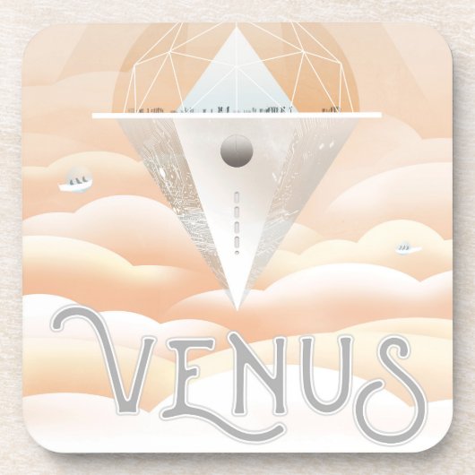 Retro Space Poster Observatory im Sonnensystem Getränkeuntersetzer (Vorderseite)