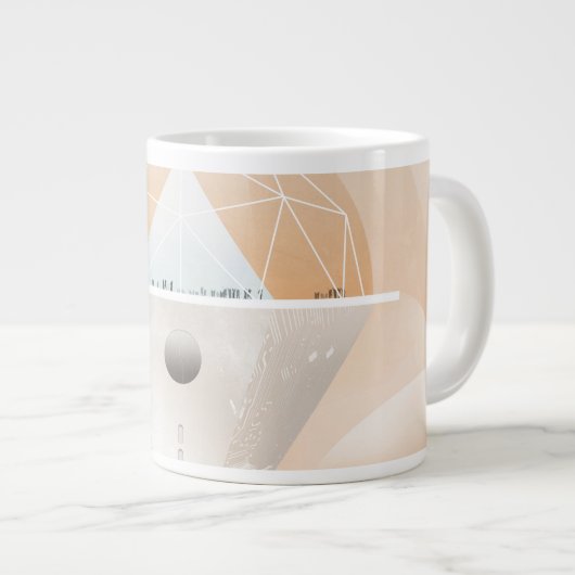 Retro Space Poster Observatory im Sonnensystem Jumbo-Tasse (Vorderseite Rechts)