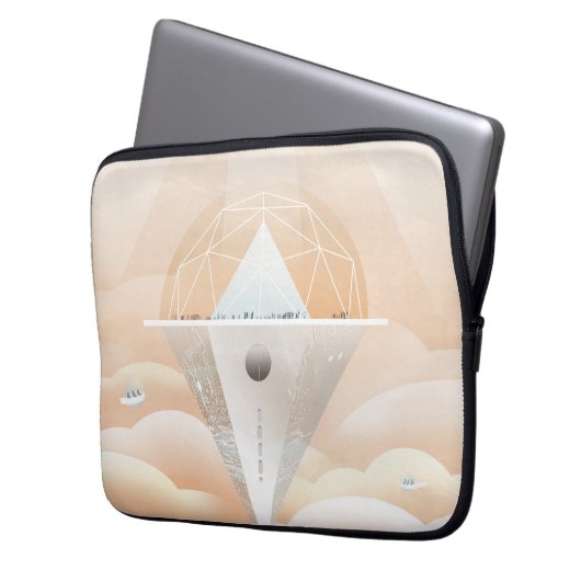 Retro Space Poster Observatory im Sonnensystem Laptopschutzhülle (Vorderseite Links)