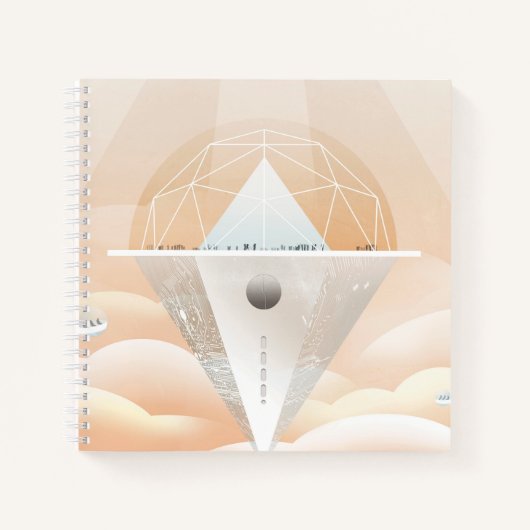 Retro Space Poster Observatory im Sonnensystem Notizblock (Vorderseite)