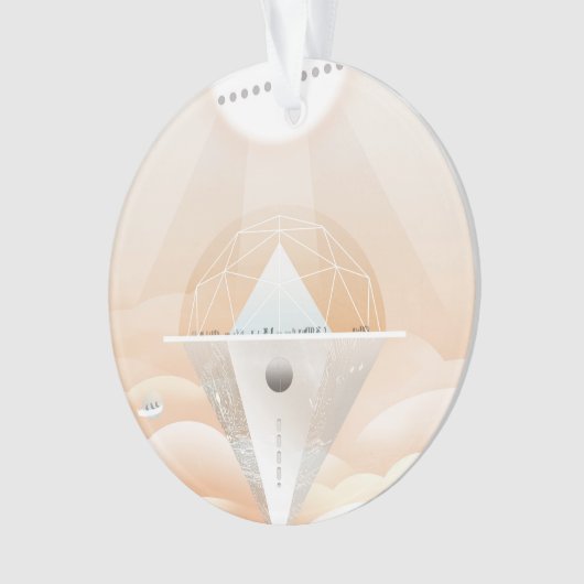 Retro Space Poster Observatory im Sonnensystem Ornament (Vorderseite)