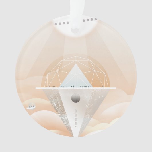 Retro Space Poster Observatory im Sonnensystem Ornament (Vorderseite)