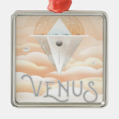 Retro Space Poster Observatory im Sonnensystem Ornament Aus Metall (Vorne)